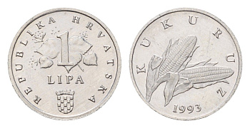 Хорватия 1 липа 1993 нечетный год KM 3 алюминий 4617-1226