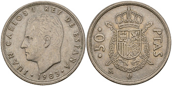 Испания 50 песет 1983 Хуан Карлос I (1975-2014) KM 825 медно-никель 4599-126