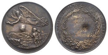 Нидерланды медаль "за работу на благо в обществе - специалист в Алкмаре" 1900 диаметр 50 мм, вес 35,68 гр  серебро 00-00