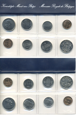 Бельгия набор из 8 монет 1978 BELGIE-BELGIQUE, в запайке KM SS 14   UNC  1-5-2-22