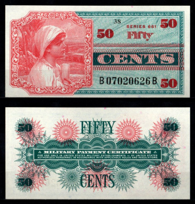 США 50 центов ND (1968) Женщина Pick M67 бумага UNC (пресс) 451-1278-3