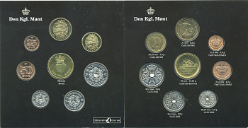 Дания набор из 7 монет + жетон 2006 официальный набор национального банка Дании, в буклете    BUNC  1181-3-03