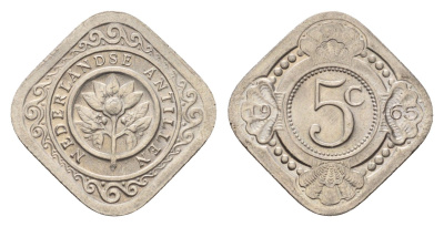 Нидерландские Антильские острова (Нидерландские Антилы) 5 центов 1965 Юлиана (1948-1980) KM 6 медно-никель 4669-1261