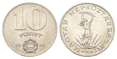 Венгрия 10 форинтов 1976 BP, Статуя свободы KM 595 никель 4666-243