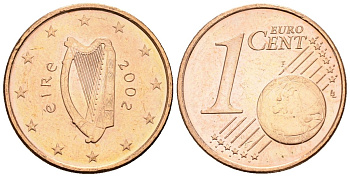 Ирландия 1 евроцент 2002 KM 32 сталь плакированная медью 4147-666
