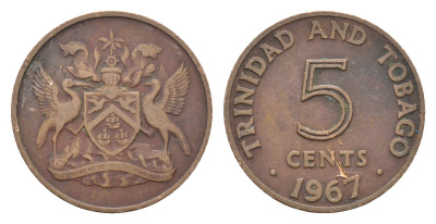 Тринидад и Тобаго 5 центов 1967 KM 2 бронза 4664-664