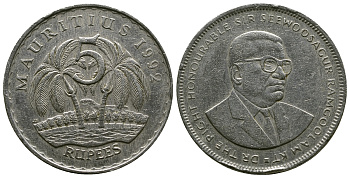 Маврикий 5 рупий 1992 Сивусагур Рамгулам KM 56 медно-никель 4381-314