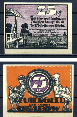 Грабов-Эльде (Мекленбург-Шверин) 25 пфеннигов 1922 бумага UNC (пресс) 7556-14-2-1