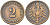 ГЕРМАНИЯ 2 ПФЕННИГА 1875 B, СТАРОГЕРБОВКА KM 2, Jager 2, Weege 3 медь 4546-543