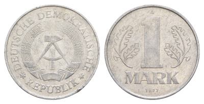ГДР 1 марка 1977 A KM 35.2 алюминий 4648-1034