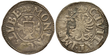 Любек зехлинг (6 пфеннигов) 1622 Behrens 441 серебро 413-6413