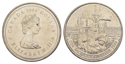 Канада 1 доллар 1984 Жак Картье KM 141 никель UNC 4185-1031
