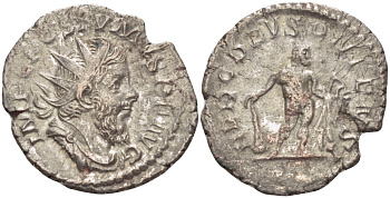 Римская Империя (императоры в Галлии) антониниан 260 - 269 Постум. IMP C POSTVMVS P F AVG / HERC DEVSONIENSI, Геркулес с палицей, луком и львиной шкурой, Колония Агриппины, Good Very fine RIC 64 биллон 1073-12-12