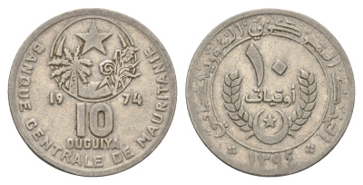 Мавритания 10 угий 1974 KM 4 медно-никель 4660-931