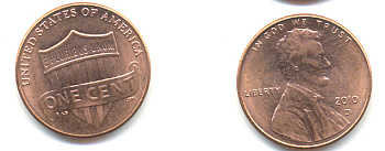 США 1 ЦЕНТ 2010 D ЛИНКОЛЬН KM NEW цинк плакированный медью UNC 179-625