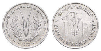 Западная Африка (BCEAO) 1 франк 1972 KM 3.1 алюминий UNC 4617-749