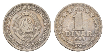 Югославия 1 динар 1965 KM 47 медно-никель 4674-746