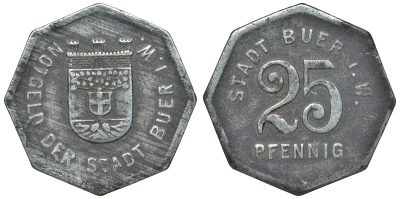 Германия, Буэр 25 пфеннигов ND Гельзенкирхен, Северный Рейн-Вестфалия, нотгельд Funck 64.1 цинк 4121-312