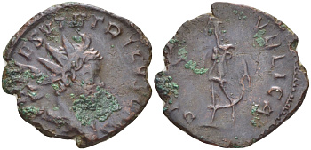 Римская Империя (императоры в Галлии) антониниан 272 - 273 Тетрик I. SPES PVBLICA, Спея, держащая цветок, Колония Агриппины, Good Very fine RIC 136 биллон 1073-13-102