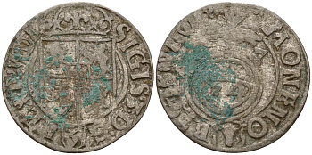 Польша 3 полкера (3 полторака - 1 крейцер) 1627 Сигизмунд III Ваза (1587-1632) Gorecki B.27, KM 41 серебро 4160-227