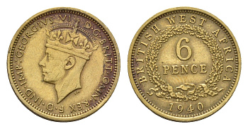 Британская Западная Африка 6 пенсов 1940 KM 22 никель латунь 4679-618