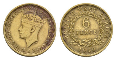 Британская Западная Африка 6 пенсов 1940 KM 22 никель латунь 4679-618