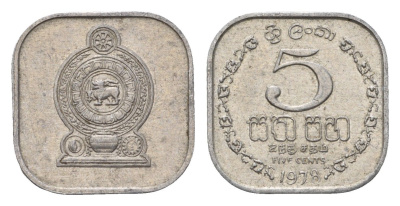 Шри-Ланка 5 центов 1978 KM 139a алюминий 4602-1266