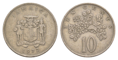 Ямайка 10 центов 1972 бабочка KM 47 медно-никель 4624-913
