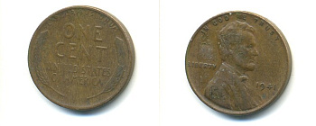 США 1 ЦЕНТ 1941 ЛИНКОЛЬН KM 132 бронза 76-147