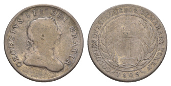 Демерара и Эссекибо 1 гульден 1809 KM 6 серебро 00-903-46