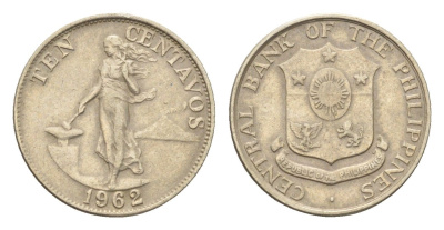 Филиппины 10 сентаво 1962 KM 188 медь цинк никель 4668-663