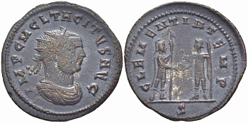 Римская Империя аврелианиан 276 Тацит CLEMENTIA TEMP Кизик Good Very fine LV 2414-6 бронза 1073-16-95