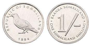 Сомалиленд 1 шиллинг 1994 год-тип KM 1 алюминий UNC 4674-1243