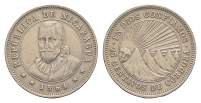 Никарагуа 25 сентаво 1964 KM 18.2 медно-никель 4641-252