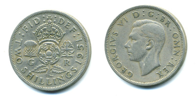 Великобритания 2 шиллинга (флорин) 1951 Георг VI (1936-1952) KM 878, Spink 4107 медно-никель 4383-836