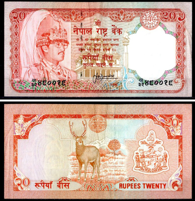 Непал 20 рупий ND (1988-2001) Pick 38 b (2) бумага 8605-2-3-1