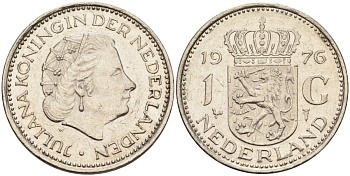 Нидерланды 1 гульден 1976 Юлиана (1948-1980) KM 184а никель 4171-124