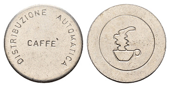 Италия жетон для выдачи напитков - кофе диаметр 23,5 мм, вес 6,7 гр нержавеющая сталь 4670-946