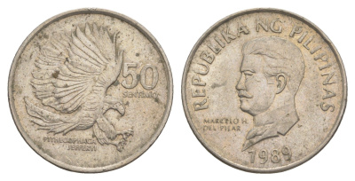 Филиппины 50 сентимо 1989 KM 242.1 медно-никель 4635-926