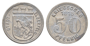 Эльберфельд 50 пфеннигов 1918 Funck 111.6, Men05 6413.7, Men18 8040.7 железо 4707-1223