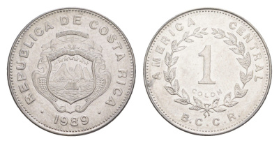 Коста-Рика 1 колон 1989 KM 210 нержавеющая сталь UNC 4644-354