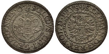 Польша, Данциг 1 шиллинг (шеляг) 1579 Стефан Баторий (1576-1586), вес 1,03 гр. серебро 1516-1531