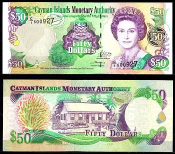 Каймановы острова 50 долларов 2003 Елизавета II. Дом правительства Pick 32 a бумага UNC (пресс) 451-1193-1