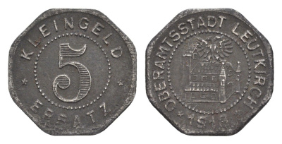 Лойткирх 5 пфеннигов 1918 Funck 294.1A, Men05 15014.1, Men18 18838.1 железо 4516-1035