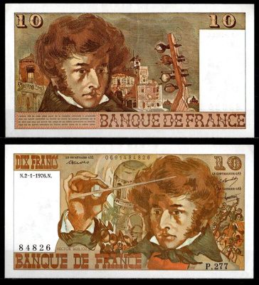 Франция 10 франков 1976 Pick 150 c бумага aUNC 7222-14-2-2