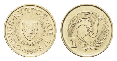Кипр 1 цент 1998 KM 53.3 никель латунь UNC 4705-644