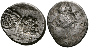 Государство Тимуридов танка с надчеканками без даты 5,12 гр Zeno 140871 серебро 1073-1-6-3