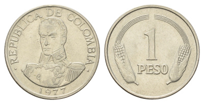 Колумбия 1 песо 1977 KM 258 медно-никель UNC 4678-913
