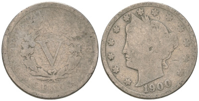 США 5 центов 1900 голова свободы KM 112 медно-никель 4563-133