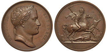 Россия, Франция медаль 1812 Бородинская битва - сражение за Москву Slg. Julius 2528 бронза 00-00